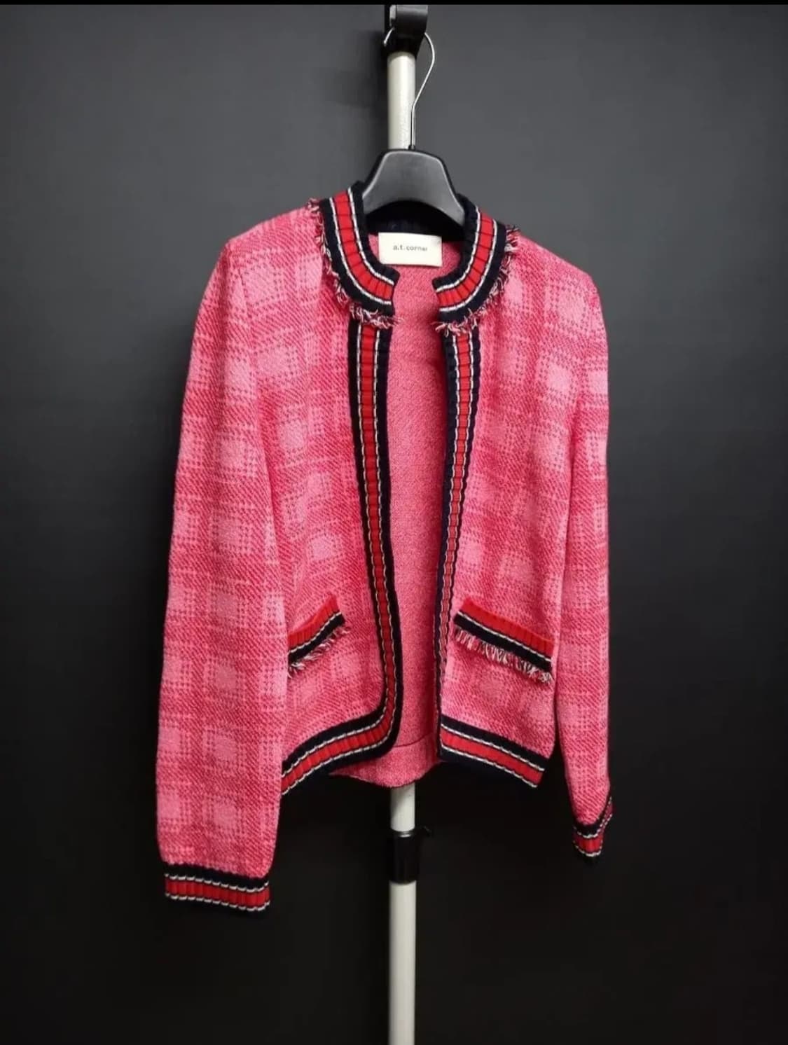 새 엣코너 AT CORNER 춘추 레드 가디건 55 상품이미지3