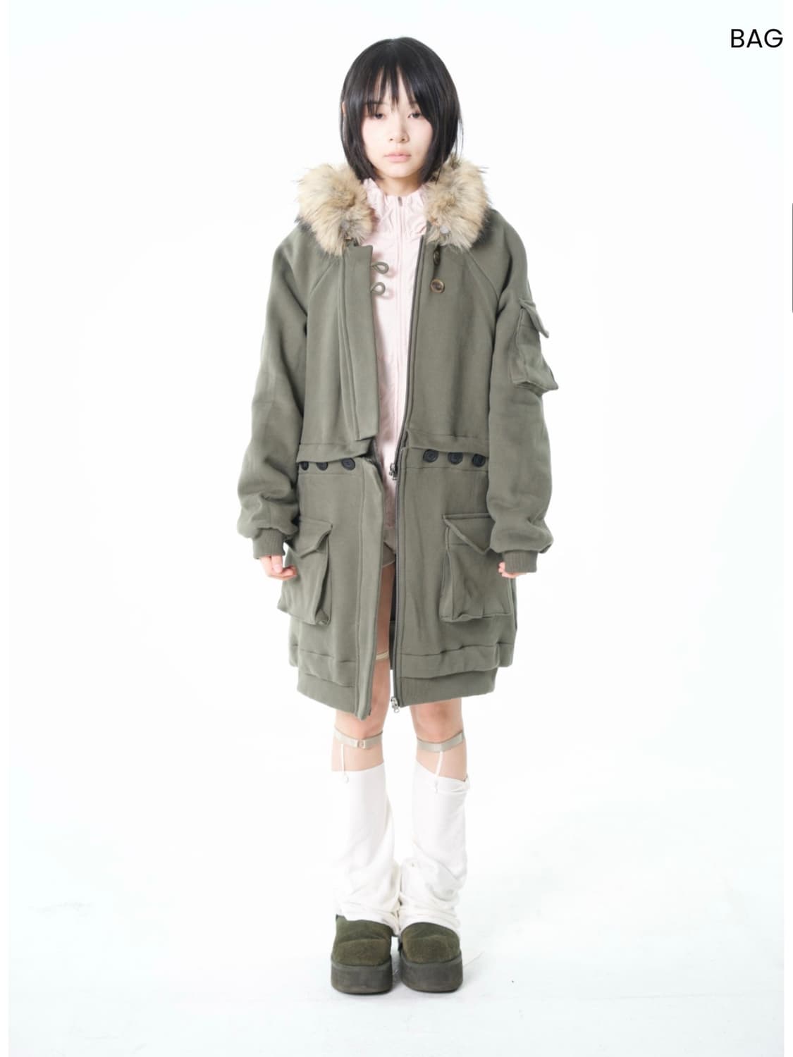 oshigh 오스하이 후드집업 카키 상품이미지1