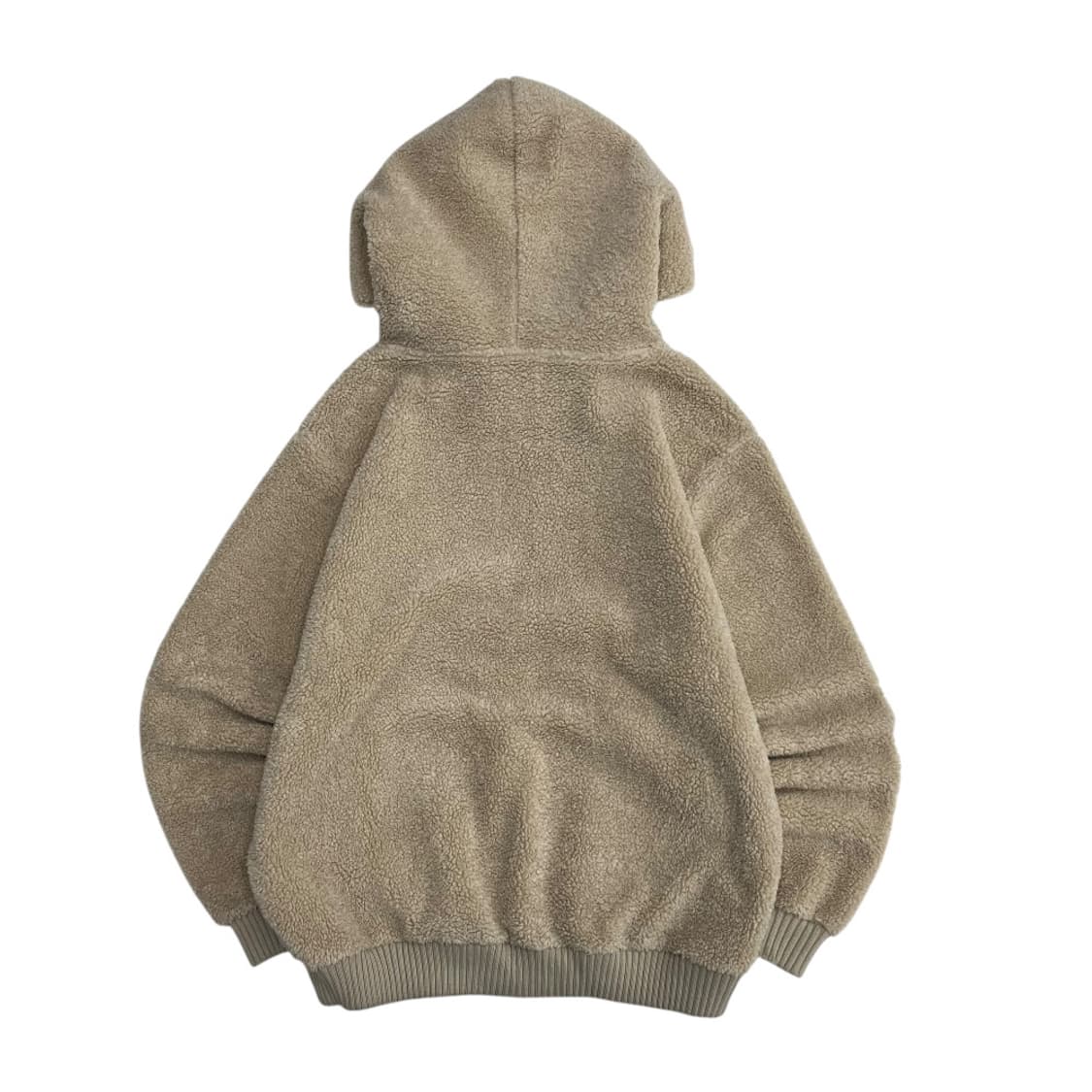 지프 곰돌이로고 베이지 뽀글이 후드 반집업 L 상품이미지3