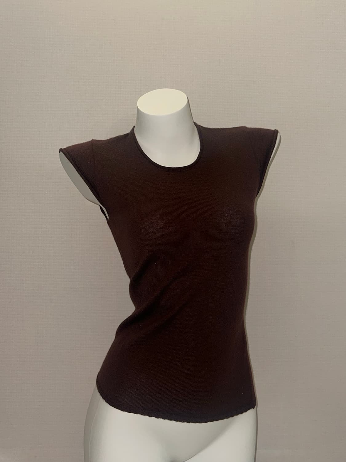 빈티지 브라운 캐시미어 니트 슬리브리스 상품이미지5