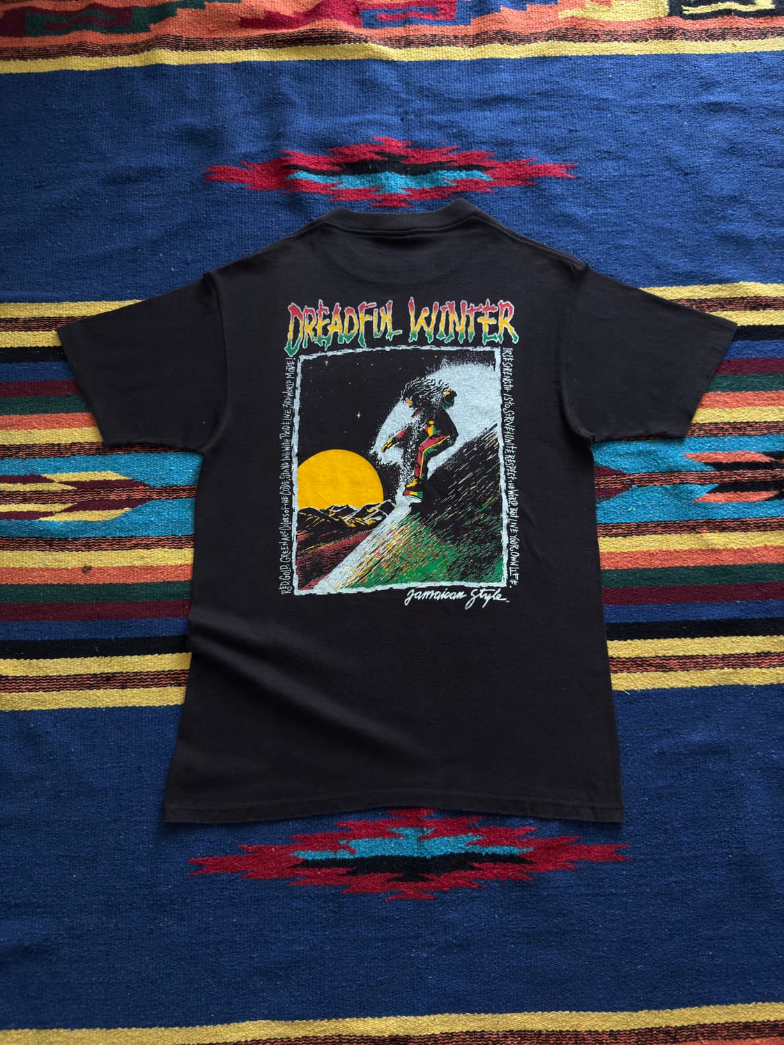 90s USA Jamaican Snowboard T-shirt 상품이미지2