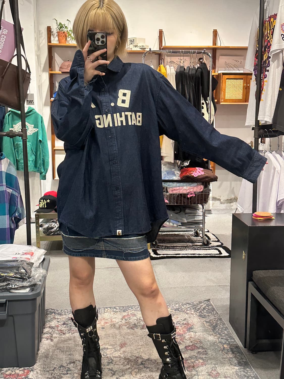 베이프 A BATHING APE B.A Denim Shirt 상품이미지1