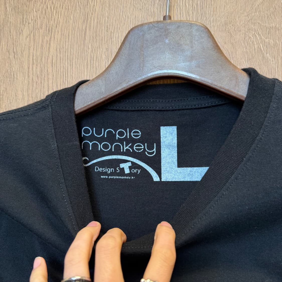 빈티지 반팔 티셔츠 레터링 프린트 디테일 레귤러핏 블랙 상품이미지5