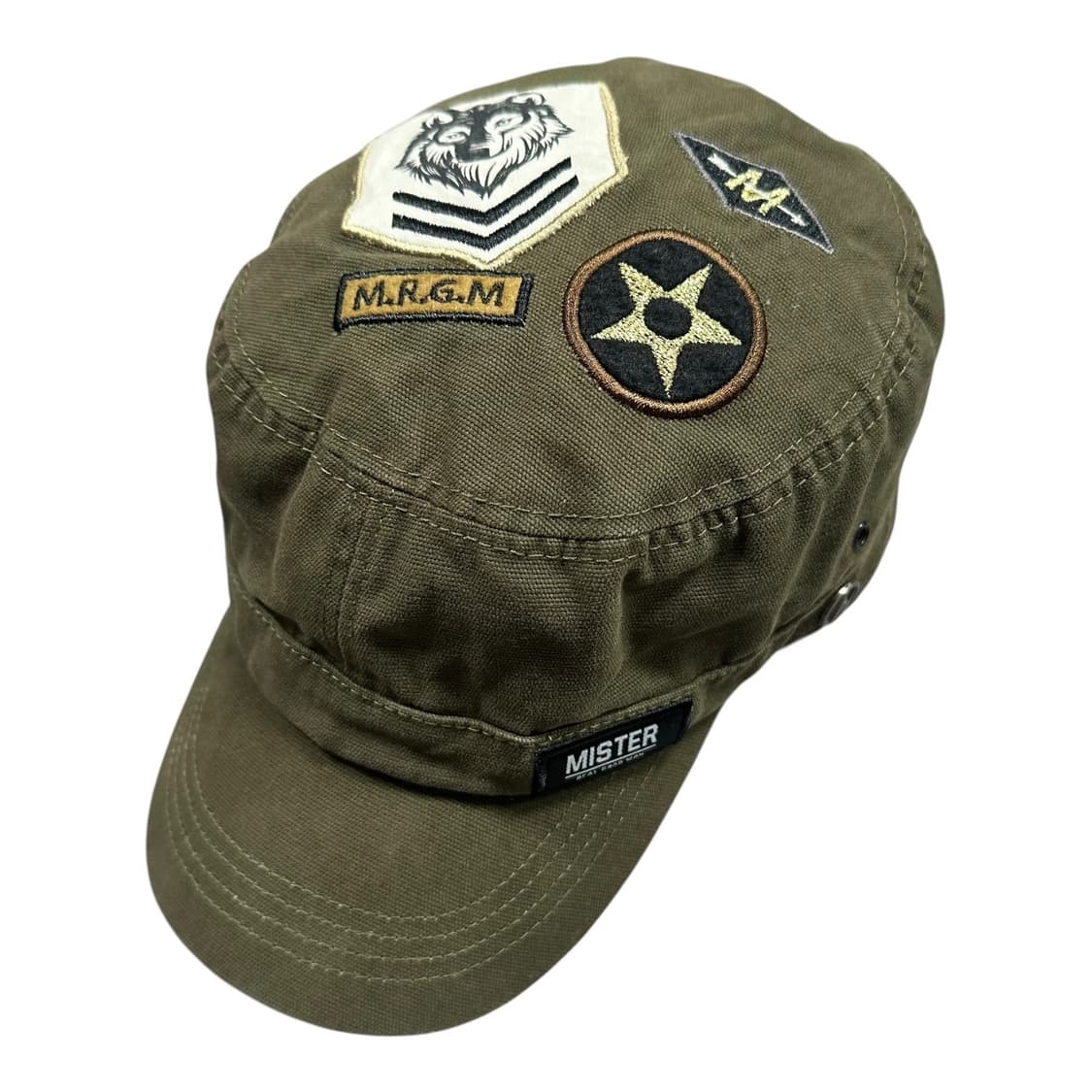 ✨ (바배) 굿맨 카키 군모 밀리터리 패치 모자  상품이미지1