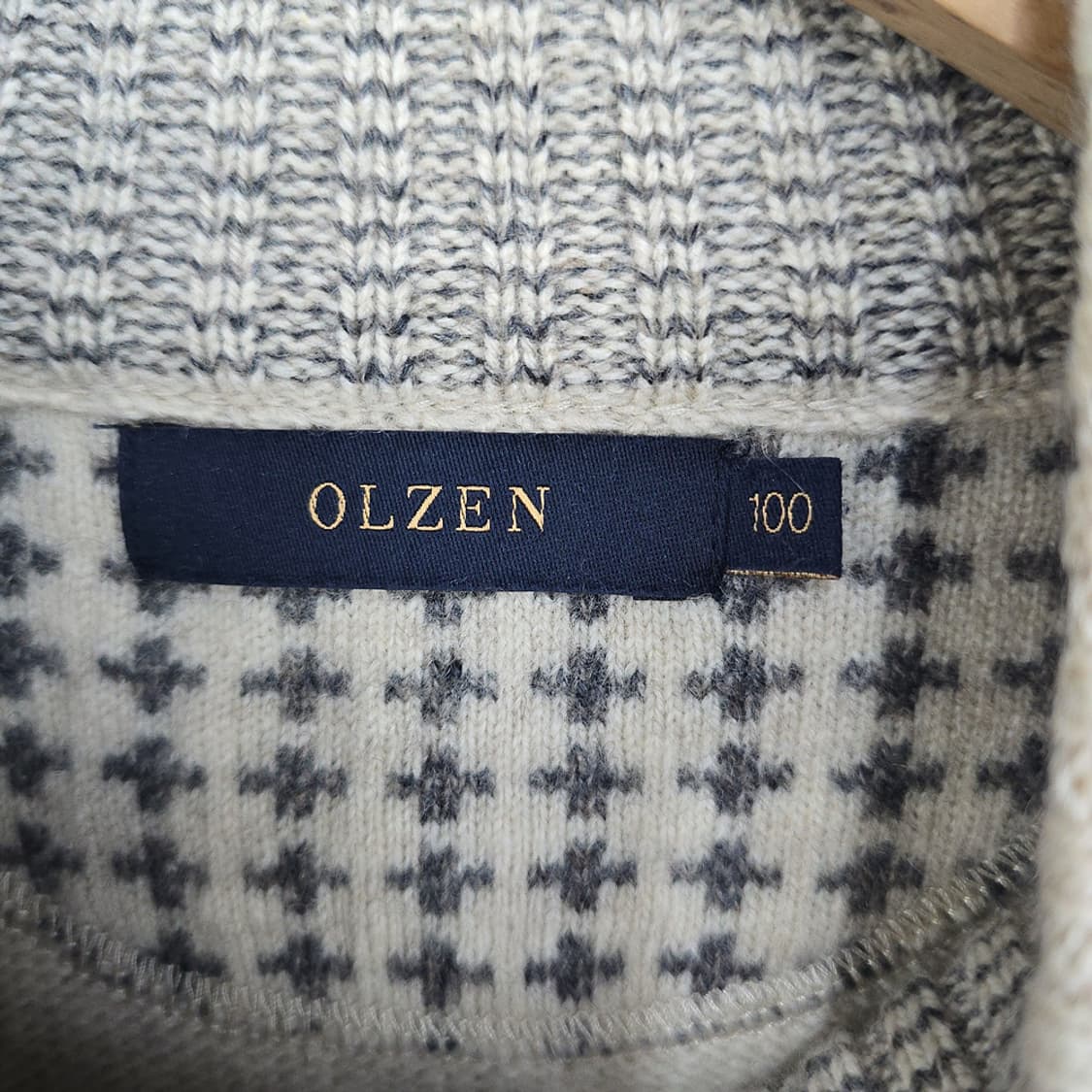 올젠(OLZEN) 울 니트 집업 100 상품이미지5