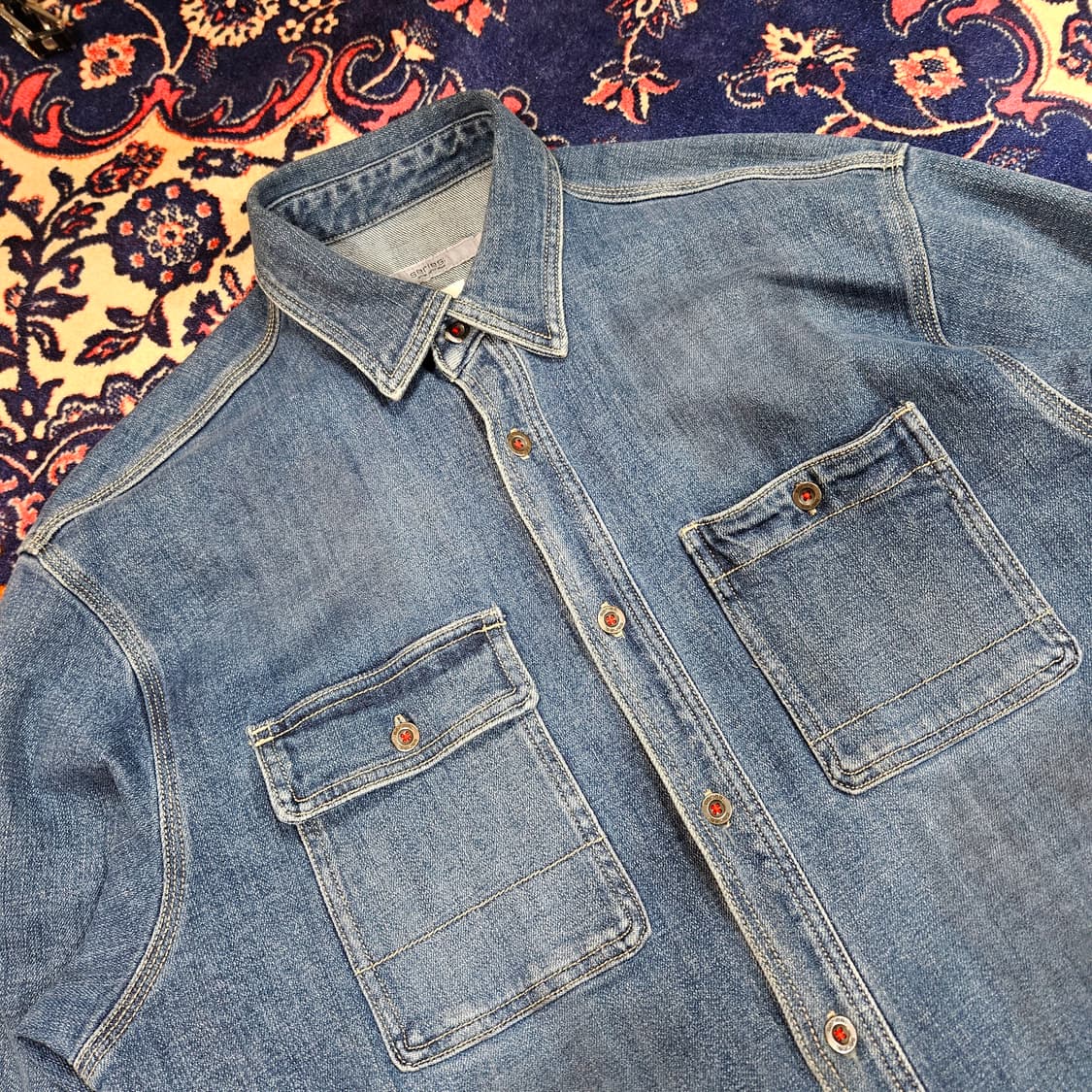 시리즈(Series) 21FW 심플링 워시드 루즈핏 데님 자켓 L  상품이미지6