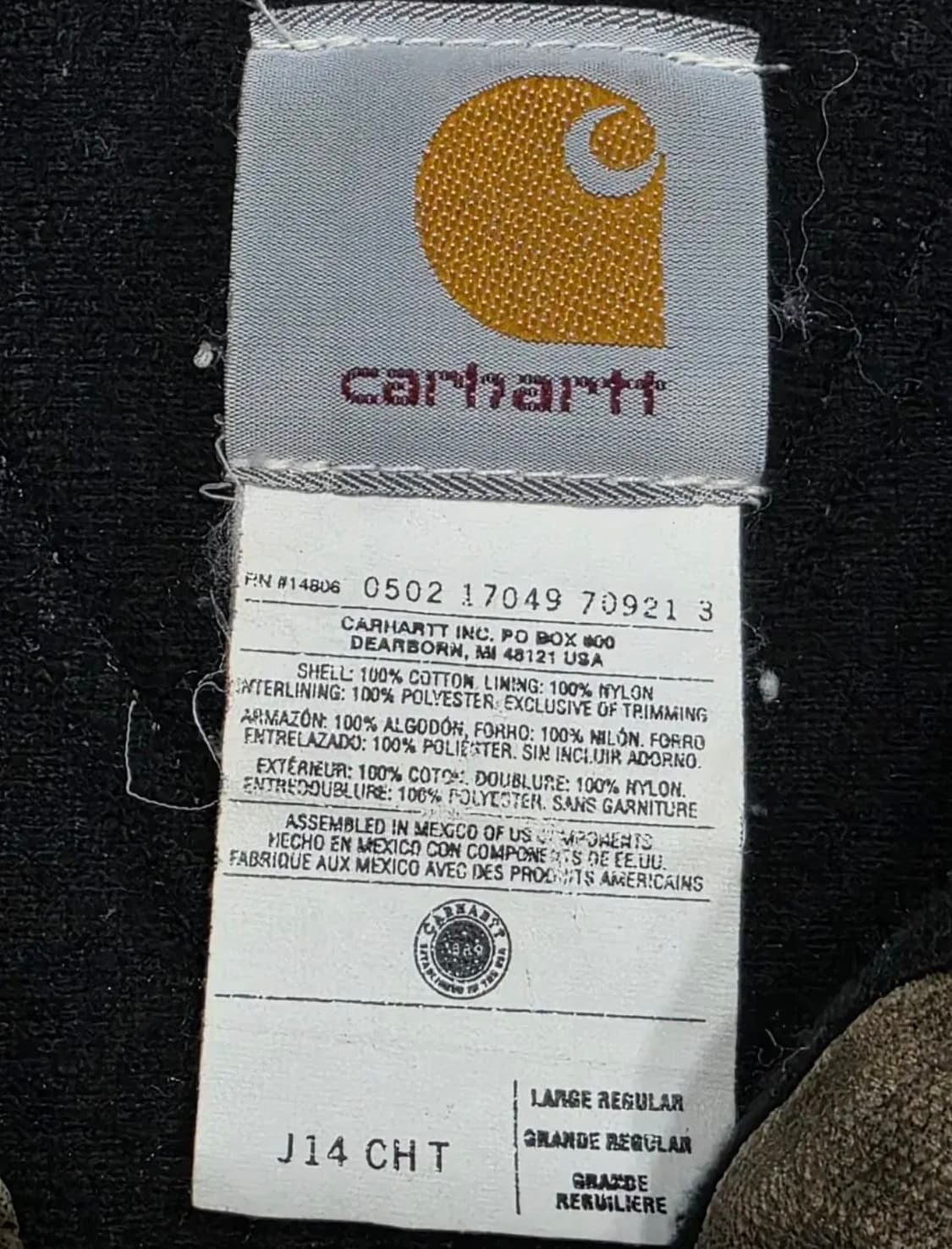칼하트 j14 cht l사이즈  상품이미지3