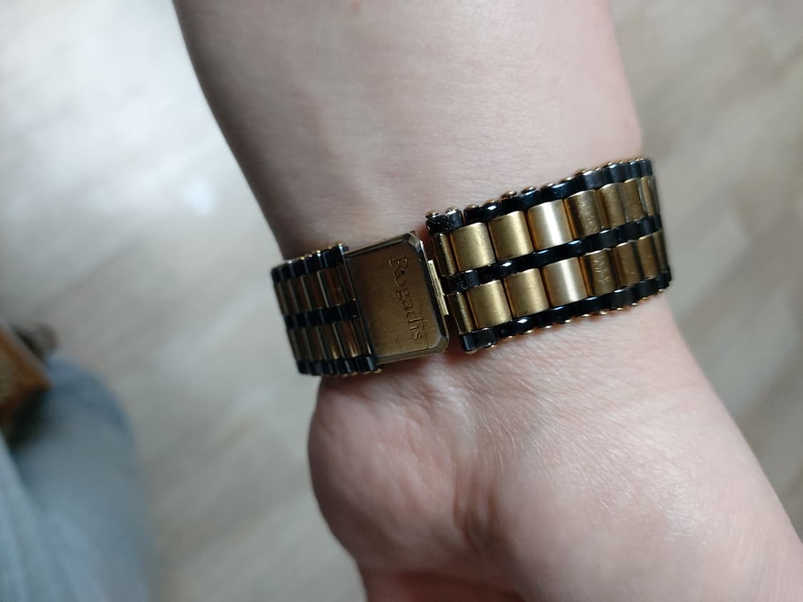 클래식한 디자인의 Rogadis 실버 사각 금장 시계 18k용두 상품이미지5