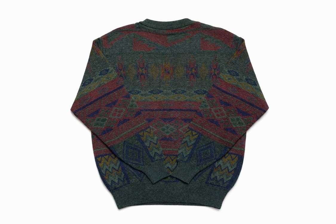 JPN 90s~00s 일본 빈티지 아놀드파머 에스닉 보헤미안 패턴 울니트 상품이미지2