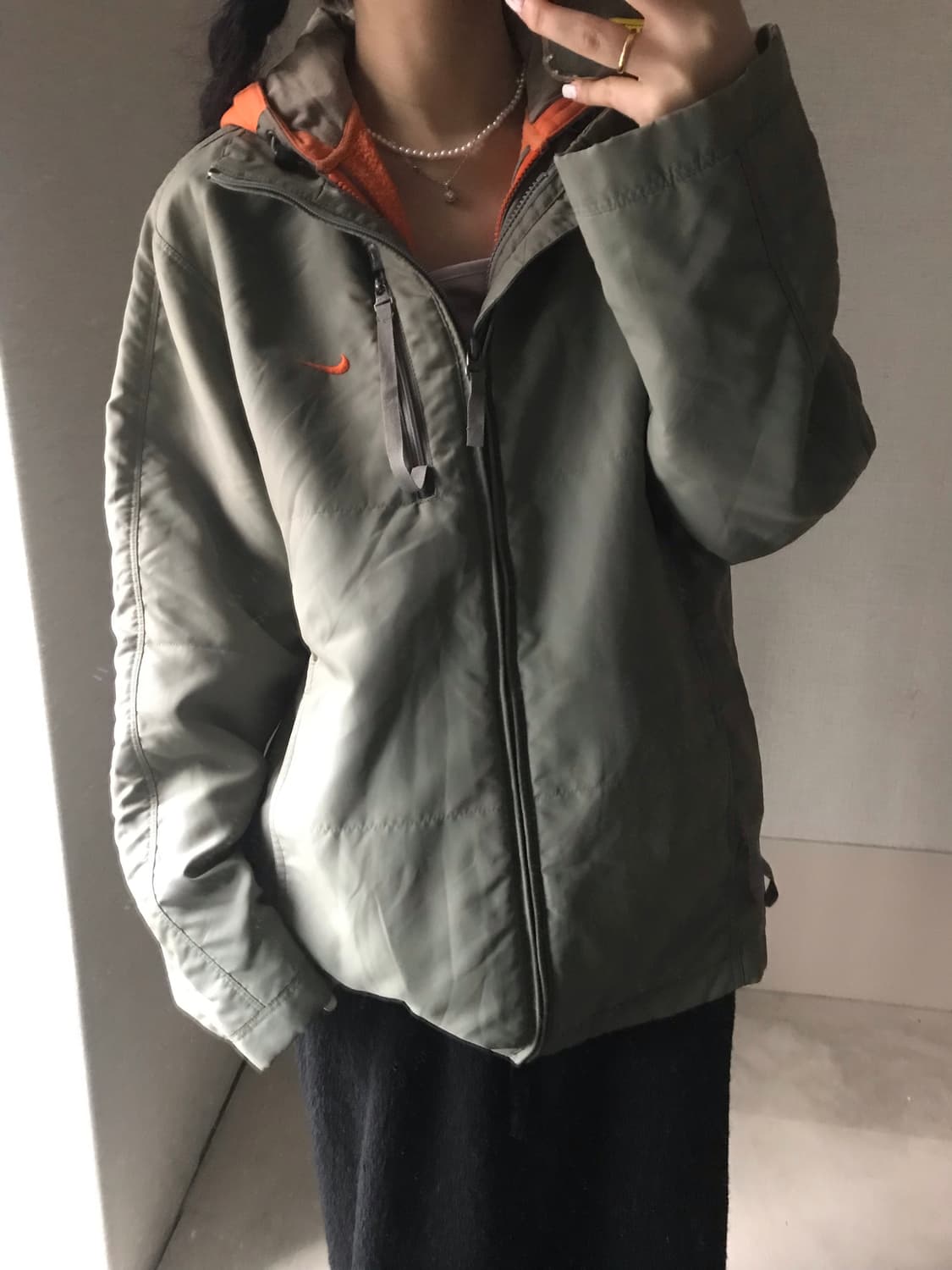 나이키 00s 카키 패딩 자켓 상품이미지5