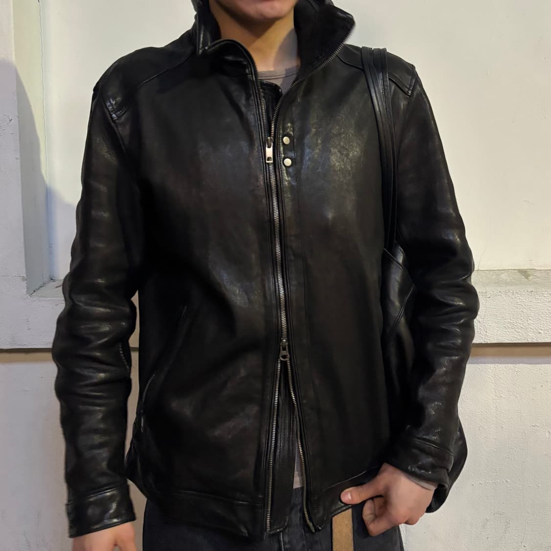 vtg lambskin high neck jacket 상품이미지3