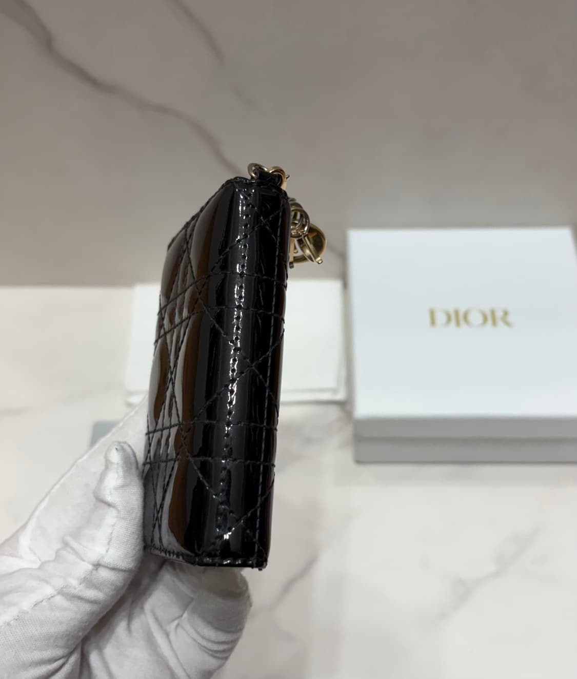 [정품] S급 디올 레이디 페이던트 까나쥬 반지갑 상품이미지7