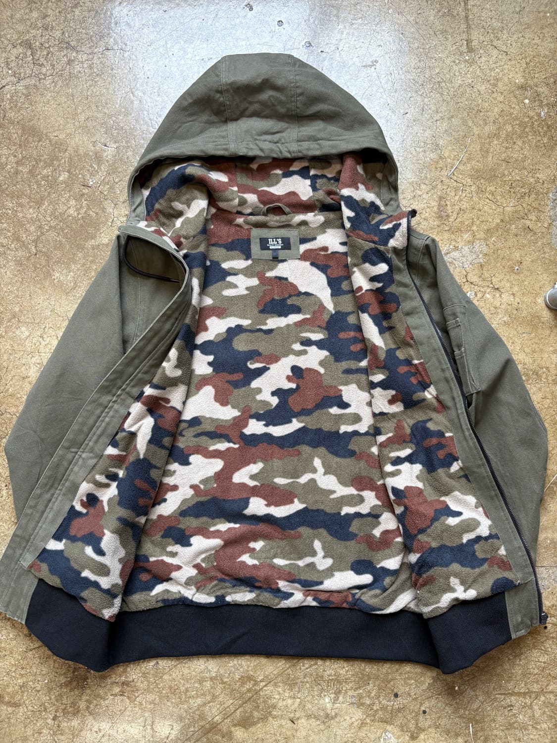 ILL’S 캔버스 밀리터리 플리스 워크 후드집업 상품이미지1