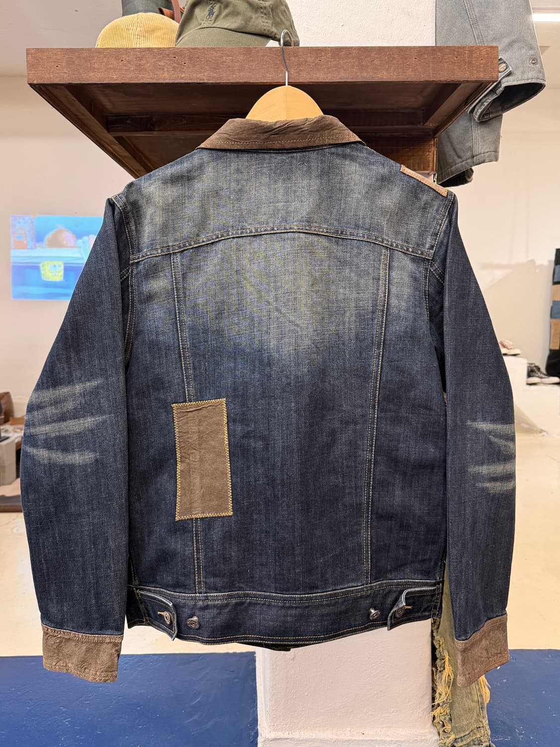 Tianlang Jianni 스웨이드 패치 데님 자켓 상품이미지7