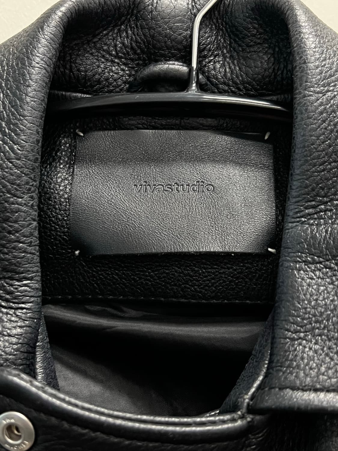 (S) 비바스튜디오 소가죽 라이더 자켓 블랙 상품이미지4