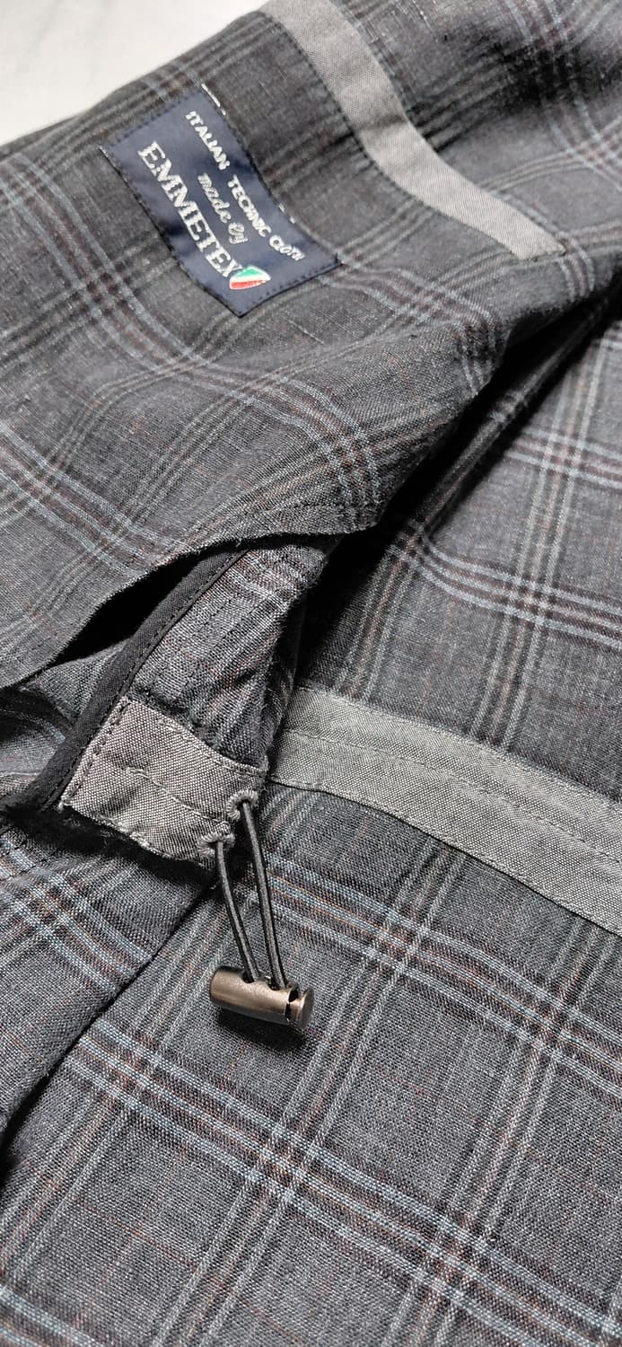 [L] 인터메조 x 이탈리아 EMMETEX 리넨 체크 사파리 자켓 상품이미지6
