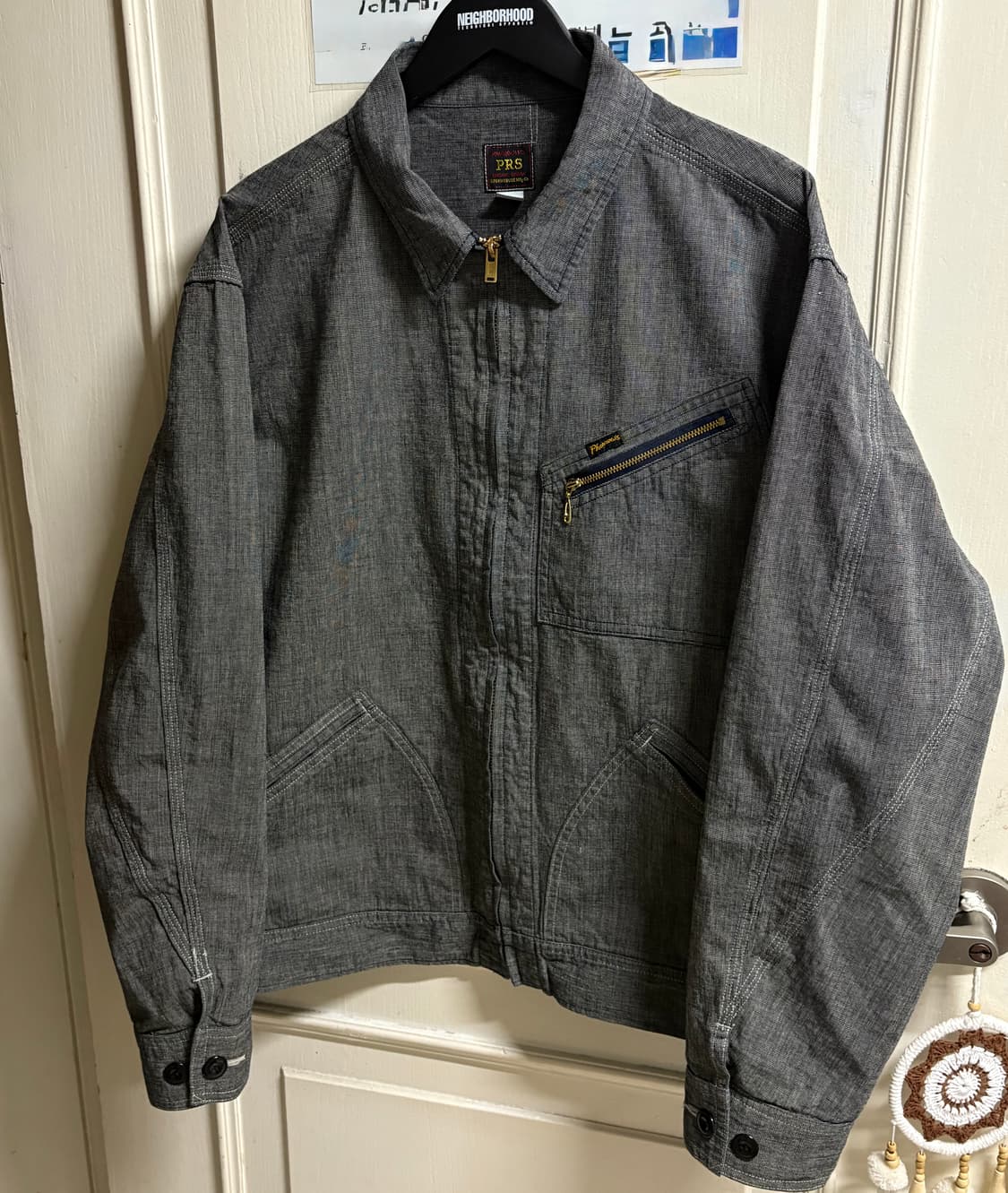 페로우즈 26SS 1960s front zip work 자켓 그레이 상품이미지8