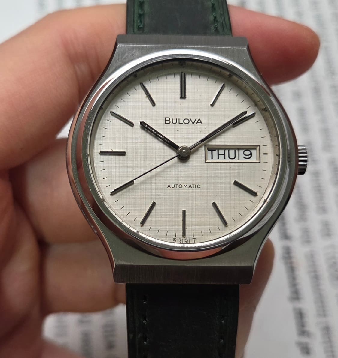 빈티지 부로바 데이데이트 오리지널 보카시 린넨다이얼 C쉐잎 오토매틱
 상품이미지3