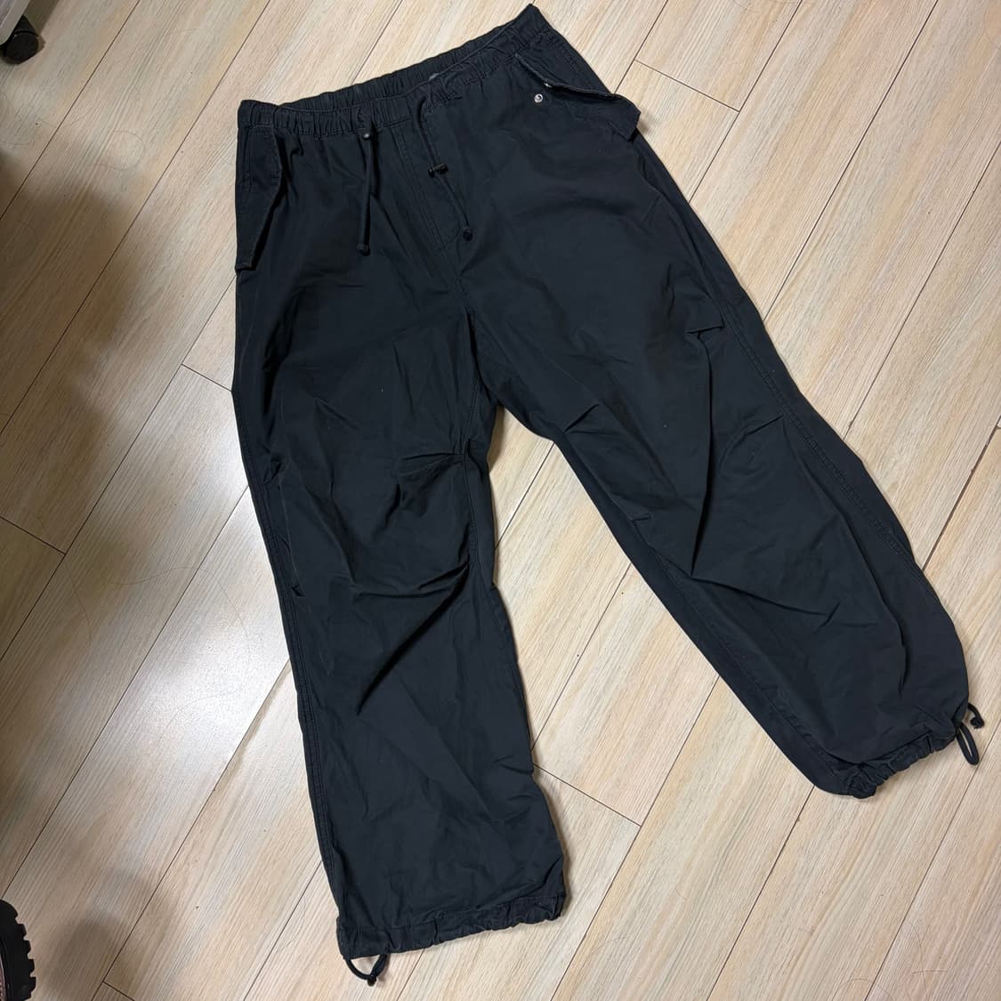 H&M 스트링 와이드 조거팬츠 블랙 S 남성 공용도가능 상품이미지1