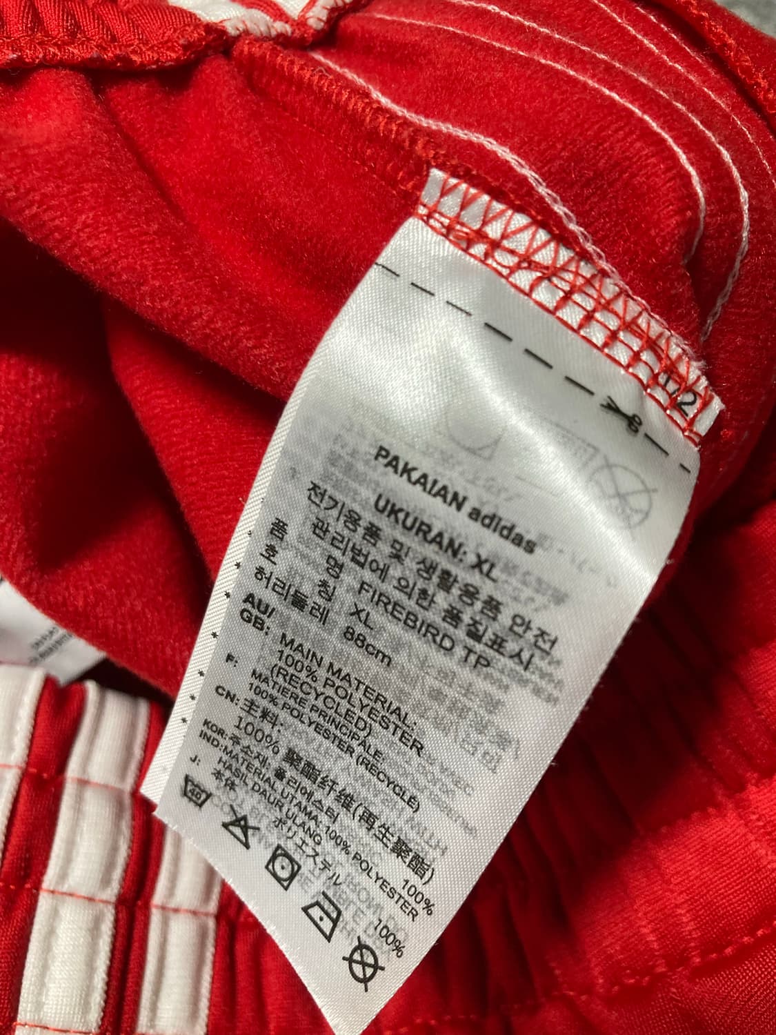 아디다스 파이어버드 트랙 팬츠 레드 XL 상품이미지5