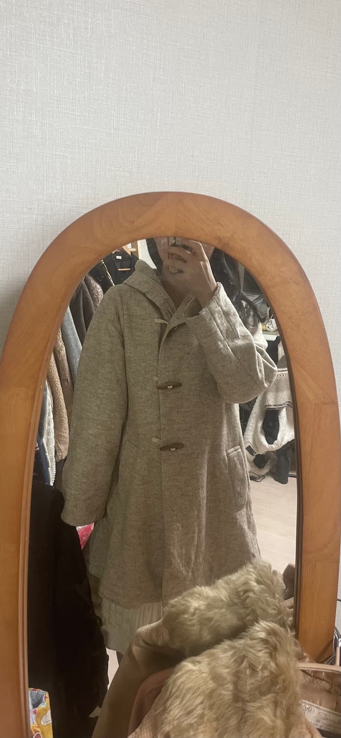 모리걸 빈티지 사만사모스 베이지 떡볶이 후드 코트 🤍💛 상품이미지3