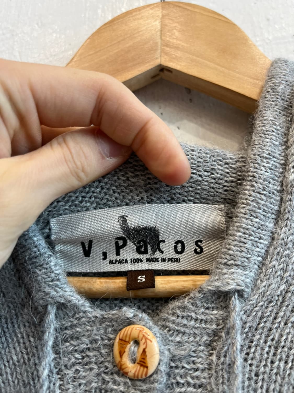 V Pacos 알파카100% 니트 후드 자켓 Made in PERU 상품이미지7