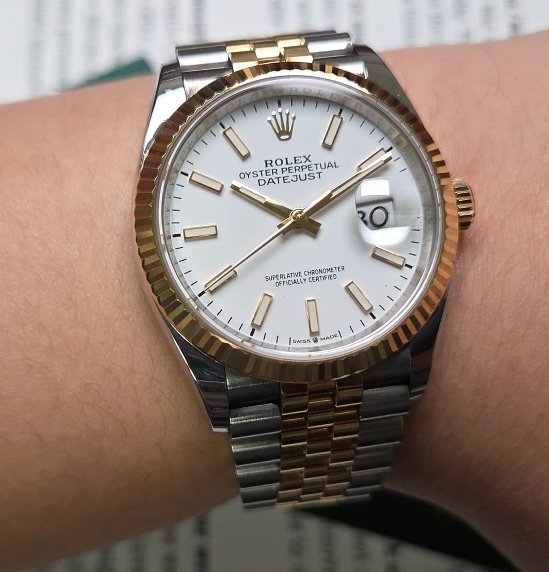롤렉스 데이저스트 126233 18k콤비 화이트판 쥬빌리줄 (감정서 포함 상품이미지10