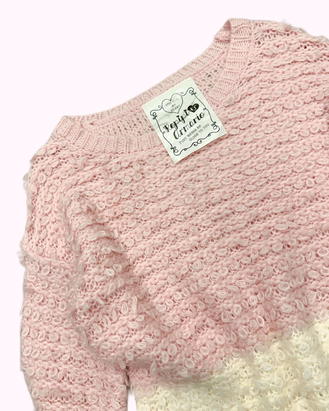 pink cream 2-tone knit 상품이미지2