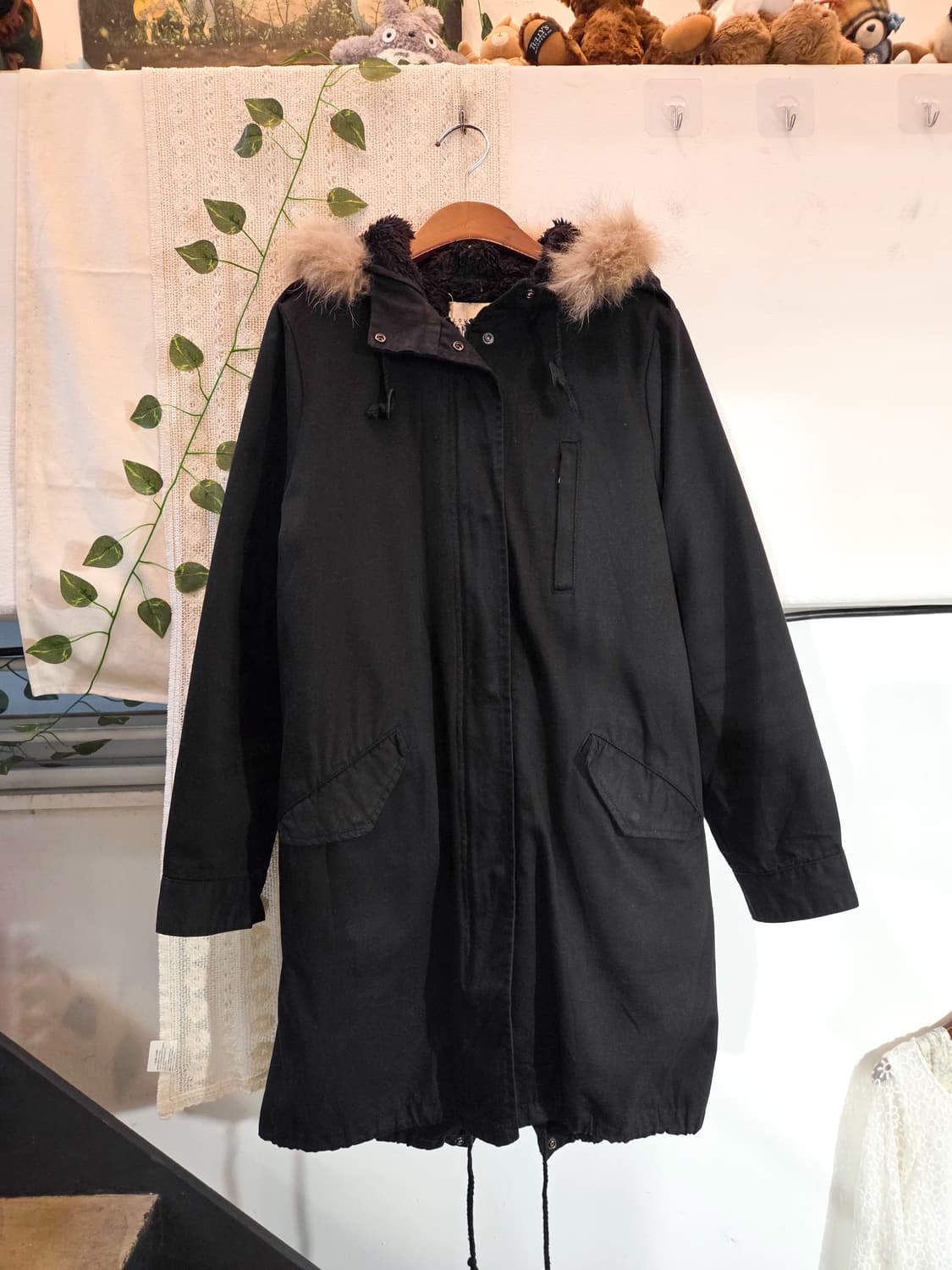 Lowrys farm 블랙 롱 야상 상품이미지1
