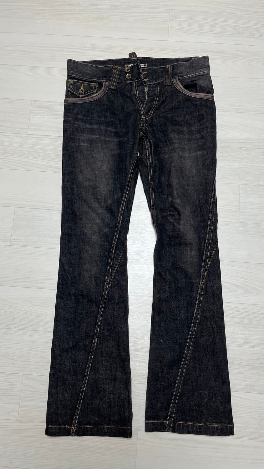 미셀클랑 부츠컷 레더포켓 팬츠 46 상품이미지1