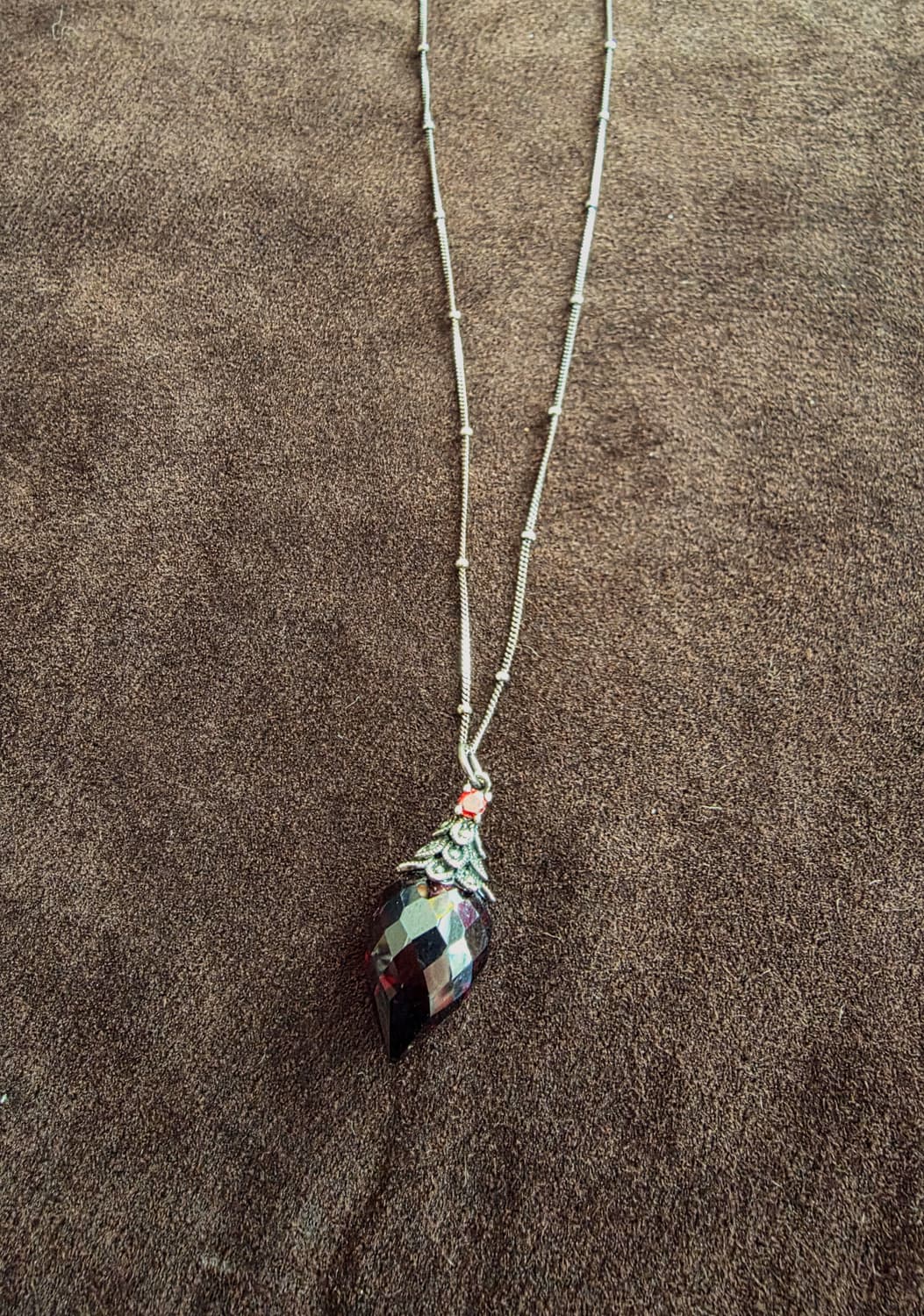 Silver925 red Cristal vintage nacklace 상품이미지1