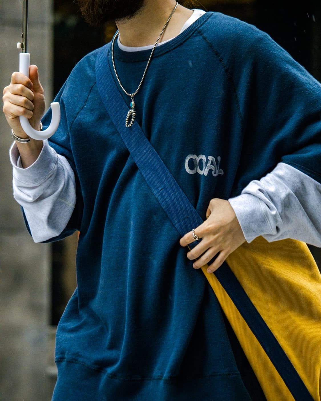 나나미카 네이비 오버사이즈 7부 스웻셔츠 상품이미지3