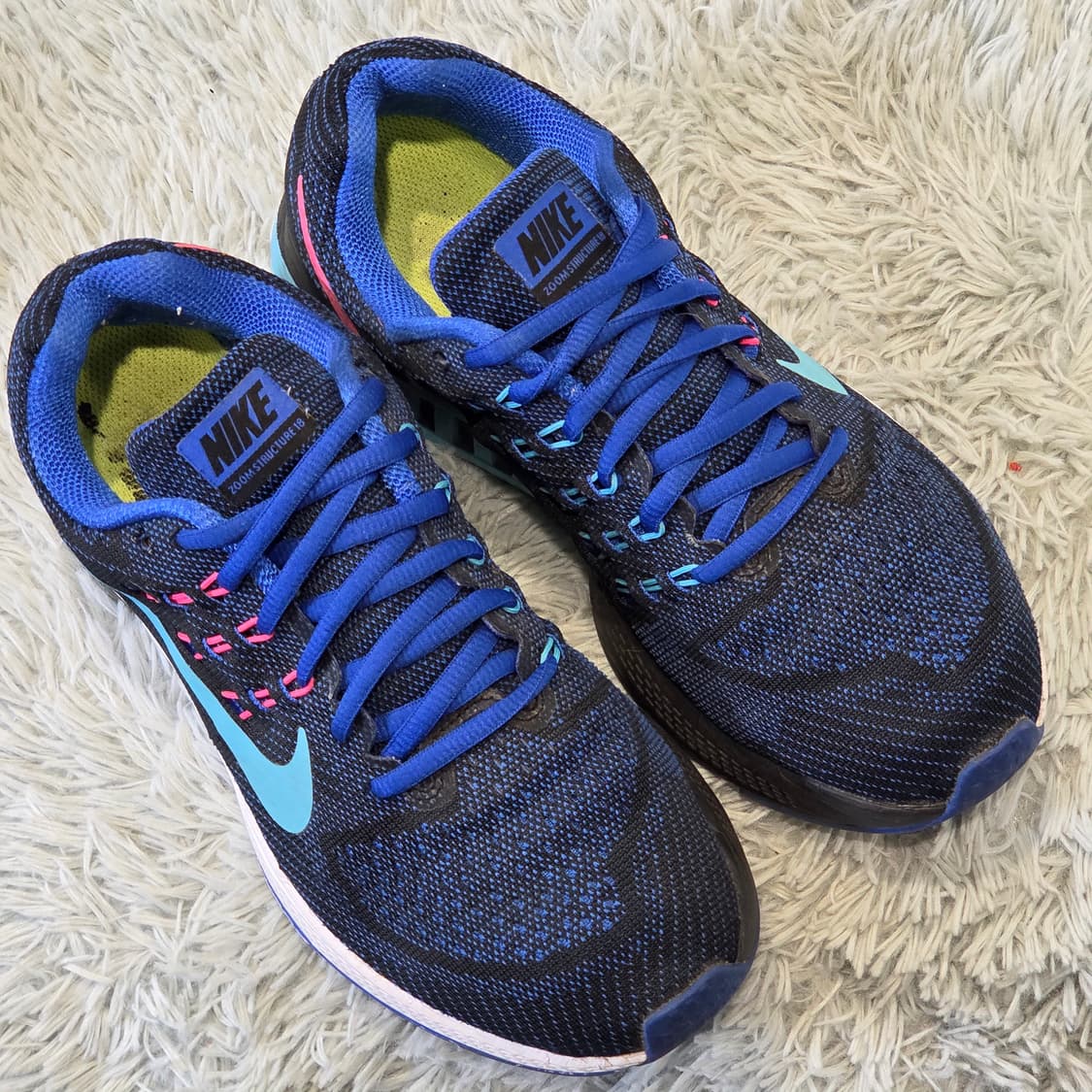 2q-4:나이키 줌 스트럭처 18 블루/블랙 러닝화 (24.5cm) 상품이미지5