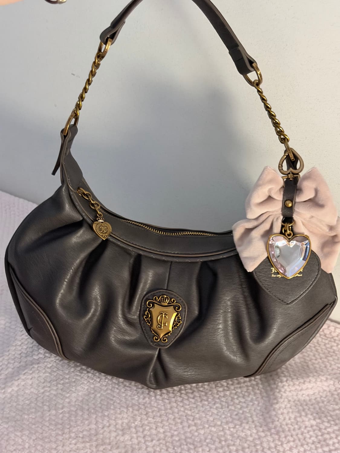 쥬시꾸뛰르 초코 문백 숄더백 y2k 갸루 핀터깔 베메클 상품이미지1