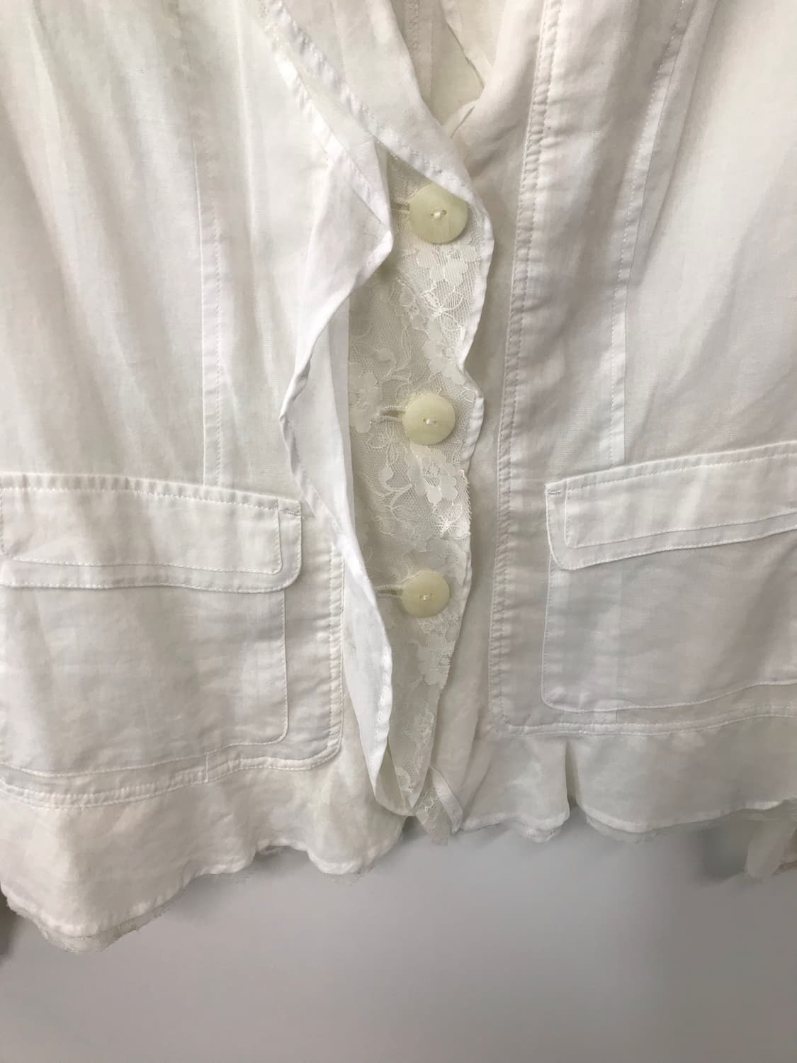 빈티지 레이스 화이트 린넨 자켓 상품이미지4