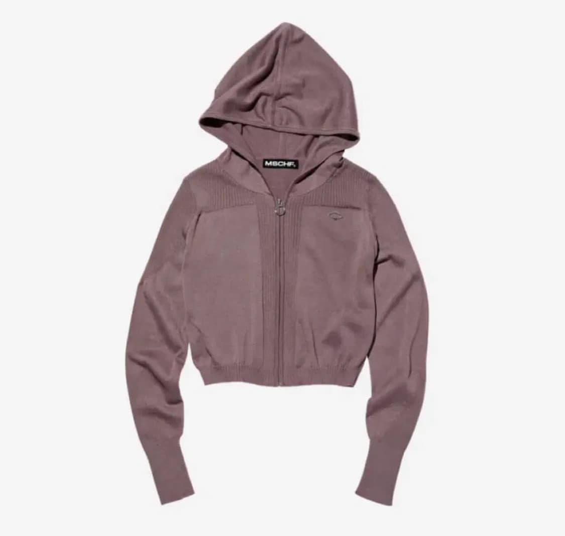 미스치프 롬버스 니트 후드집업 상품이미지1