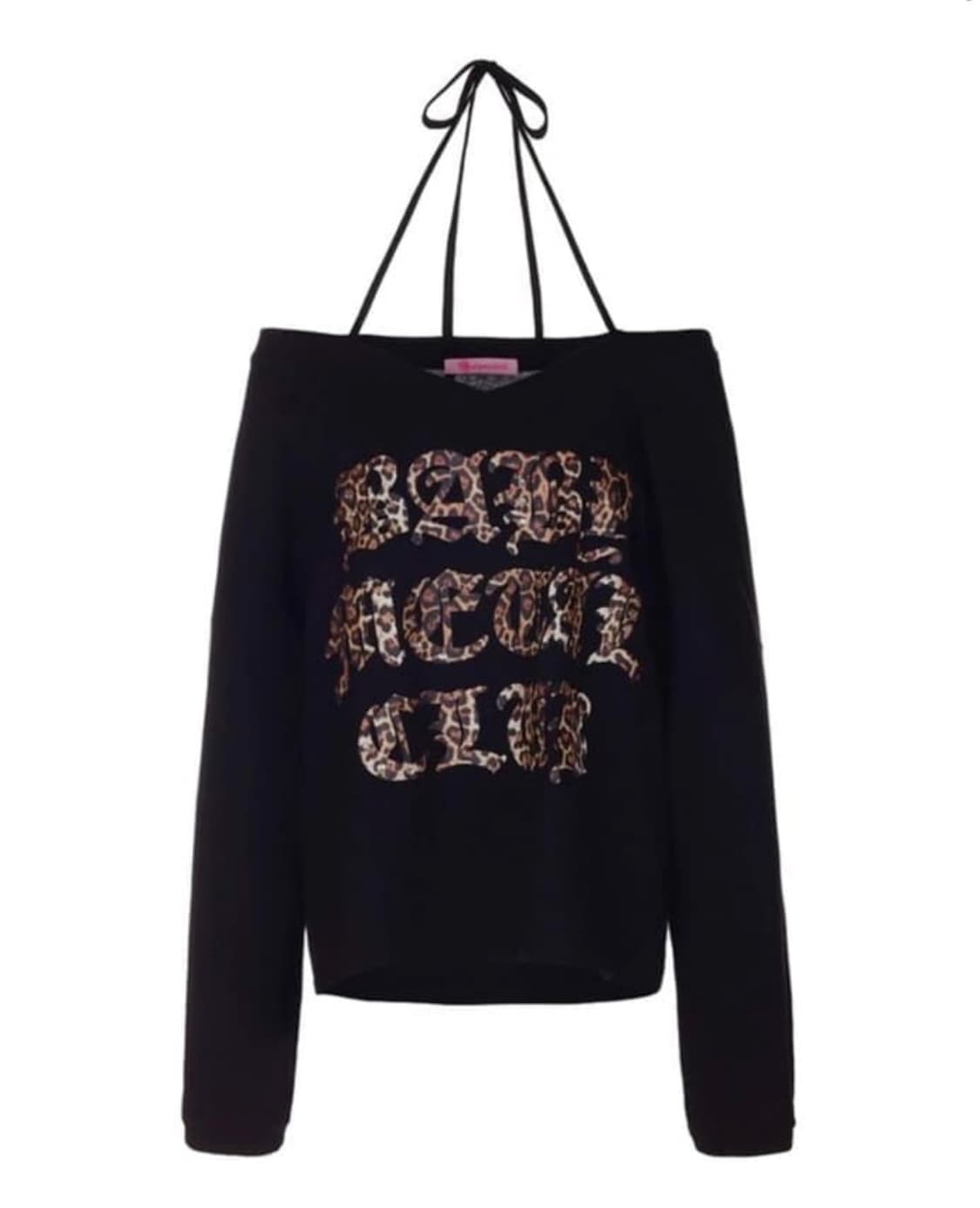 베이비메탈클럽 레오파드 로고 스트링 티 블랙  상품이미지1