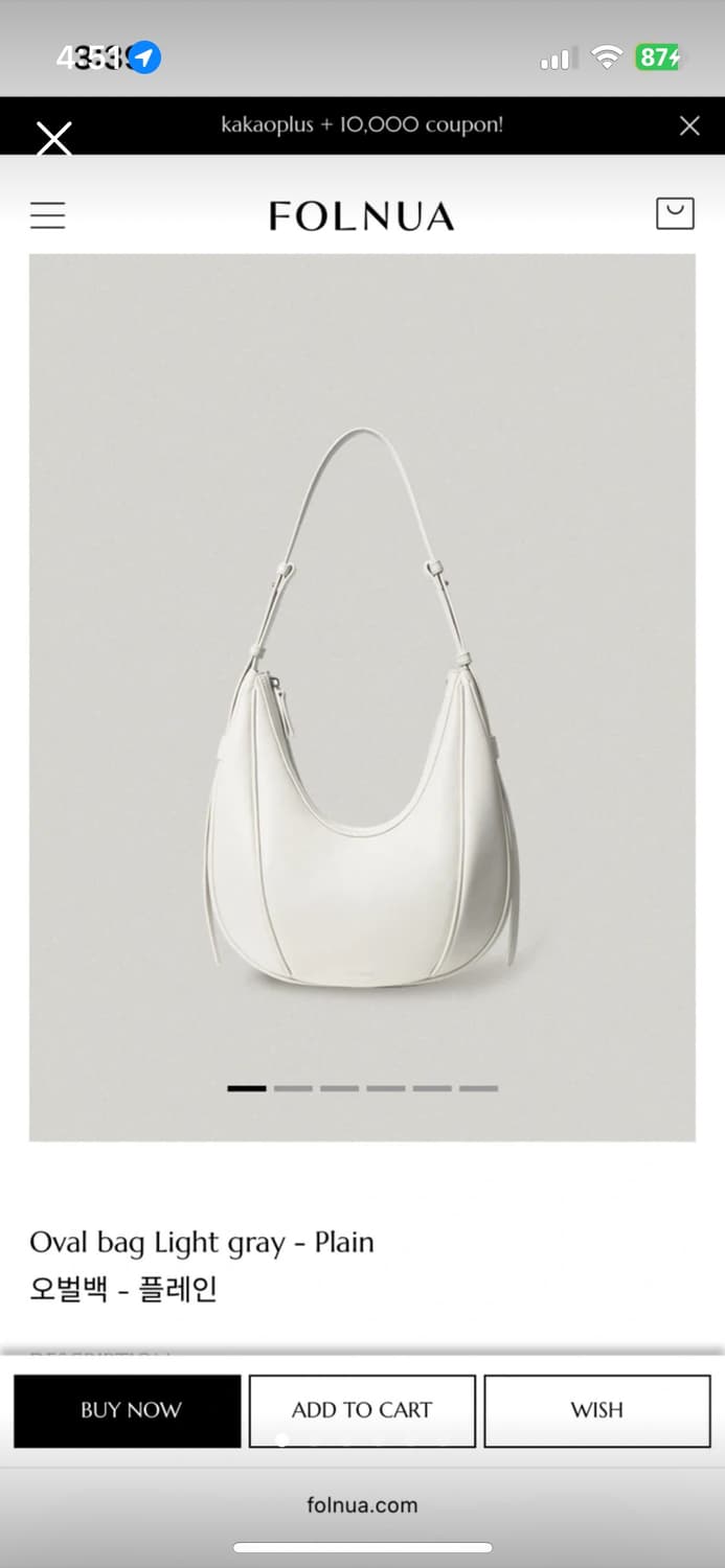 Folnua oval bag Light gray-Plain 오벌백 상품이미지1