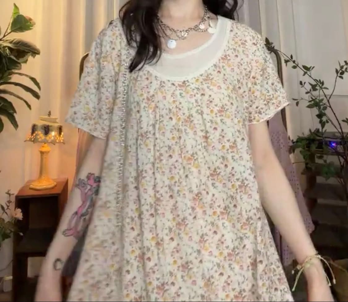 무료배송) 빈티지 잔꽃 블라우스 상품이미지1
