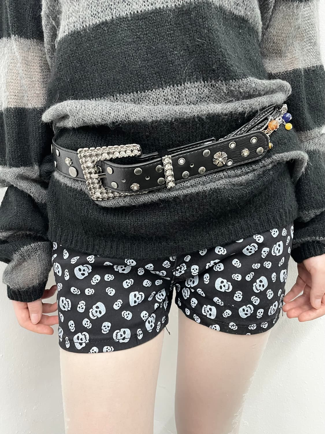 펑크 스컬 패턴 숏츠💀 상품이미지2