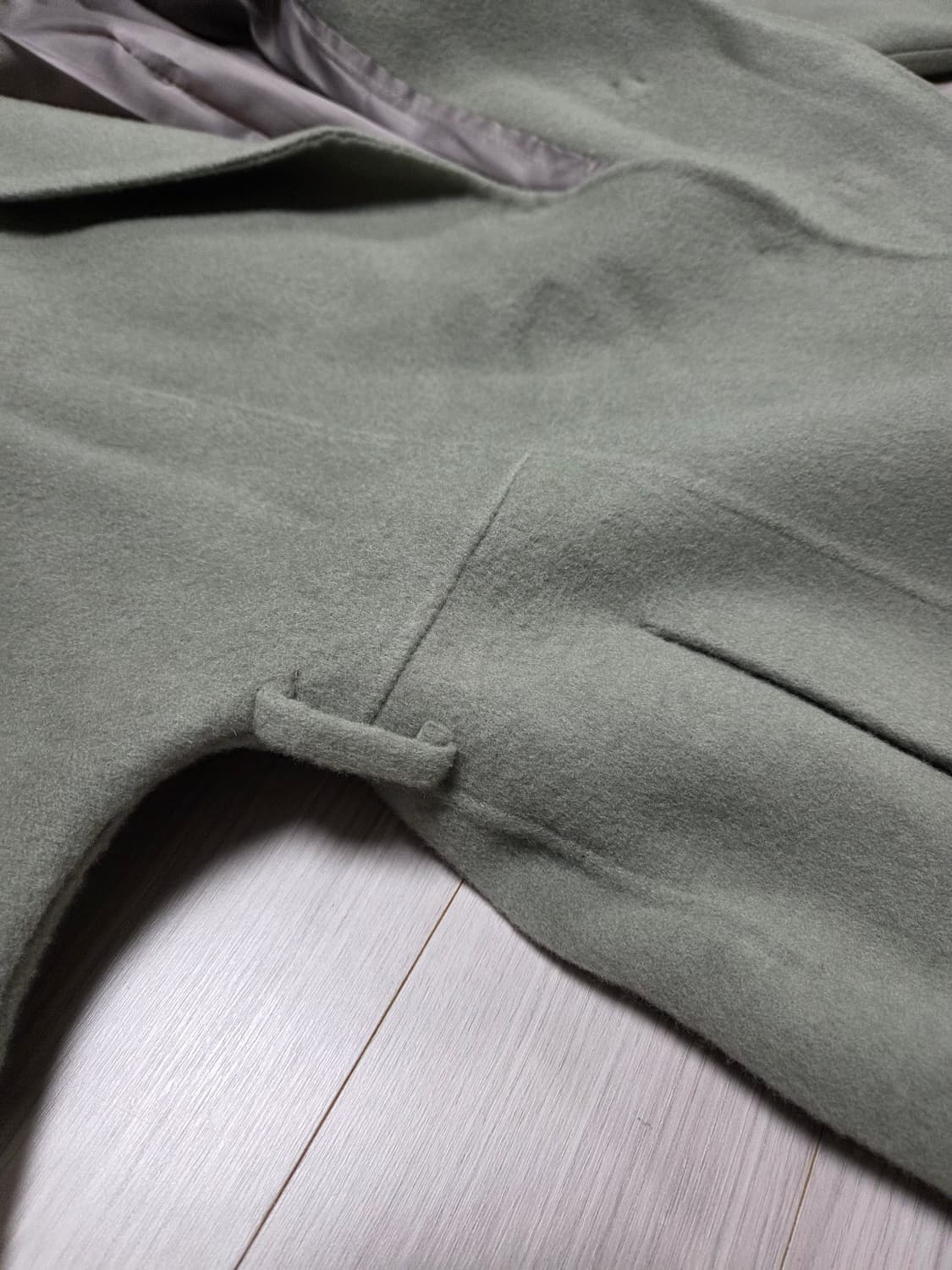 민트카키 핸드메이드 롱코트S사이즈(새상품) 상품이미지3