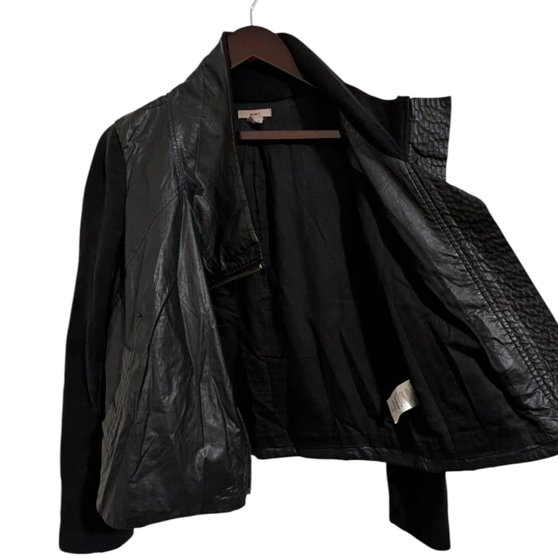 헬무트 랭 믹스 미디어 모토 바이커 자켓 블랙 상품이미지4