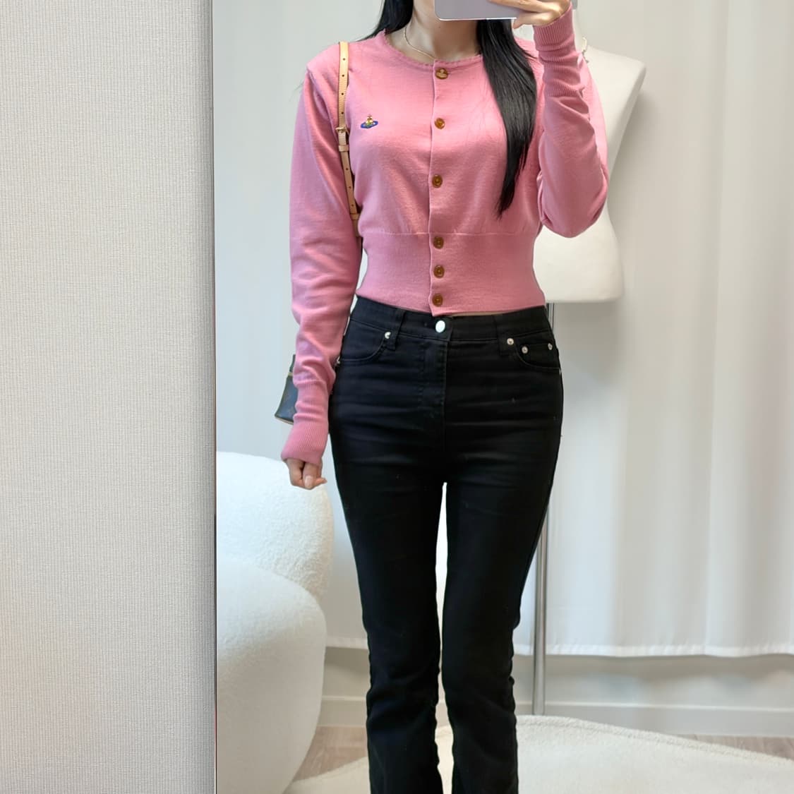 비비안웨스트우드 베아 크롭 가디건 핑크 상품이미지5