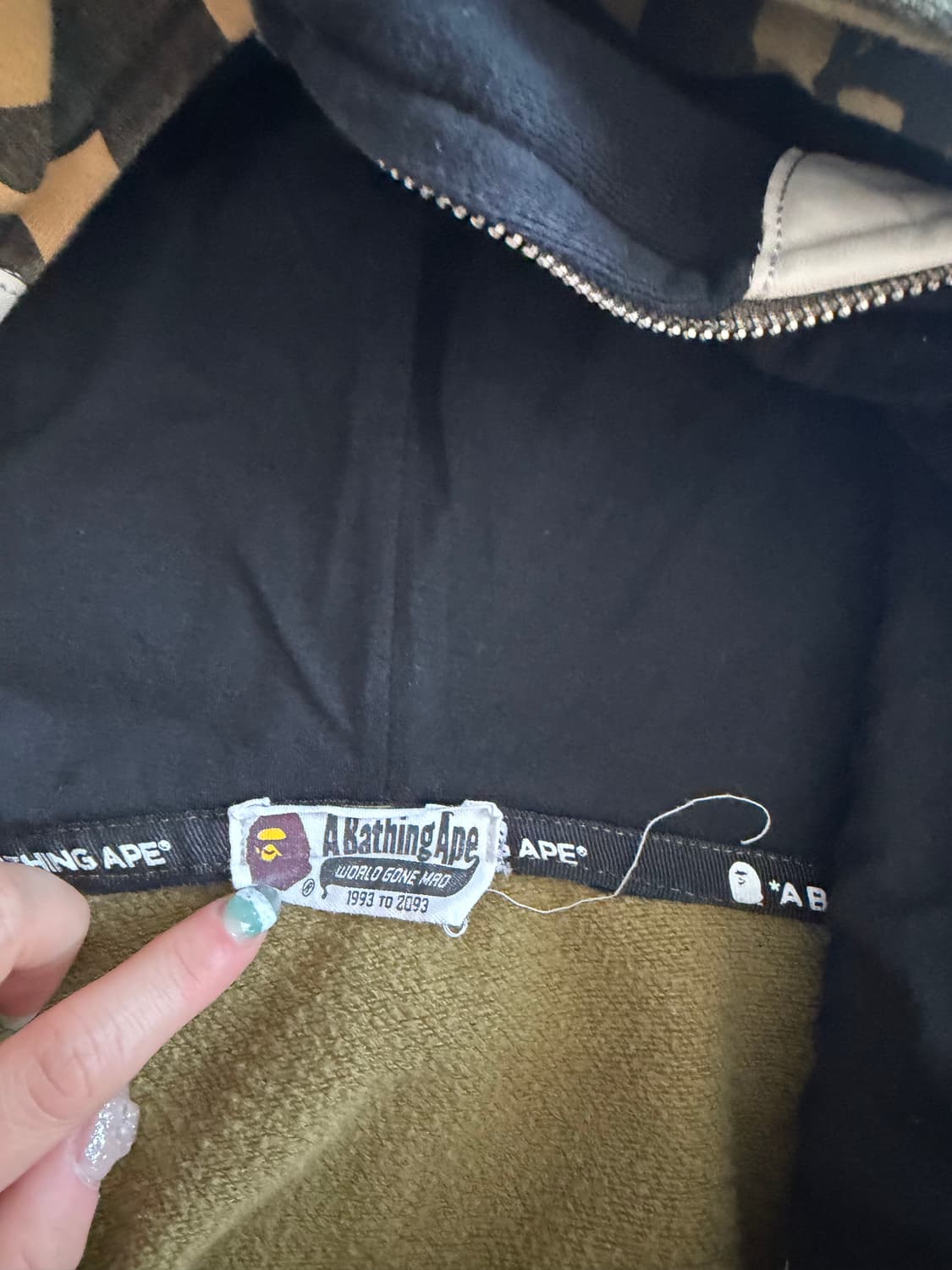 베이프 녹계 후드집업 L 상품이미지2