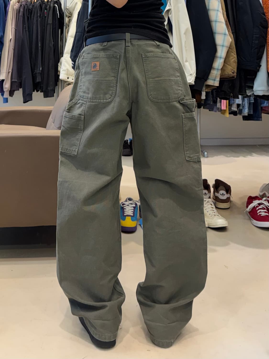 칼하트 B11 모스그린 싱글니 카펜터 팬츠 상품이미지6