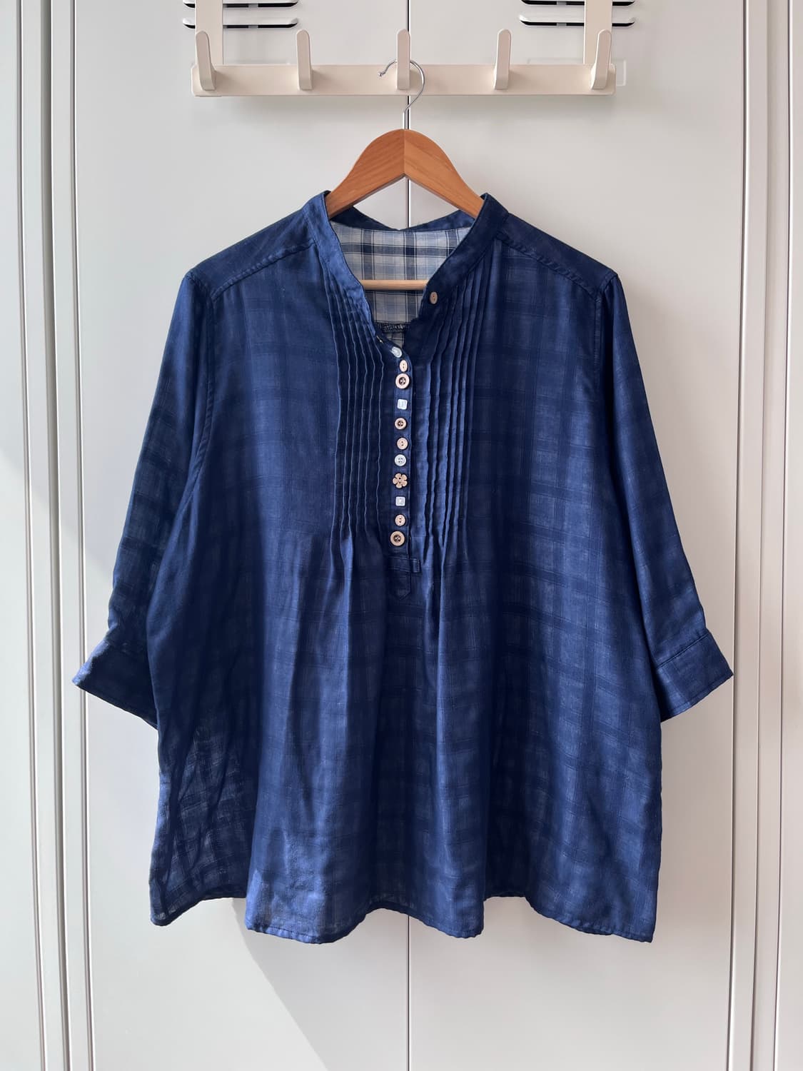 Colopuca 체크 단추 모리걸 블라우스 상품이미지3