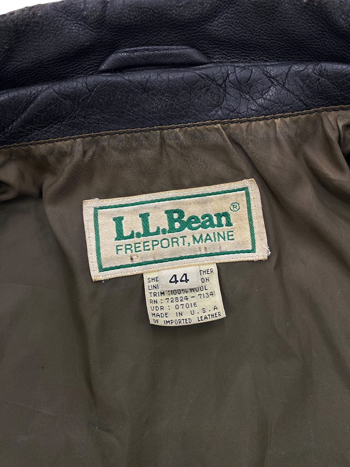 1992s 엘엘빈 타입A-2 레더 자켓 상품이미지9