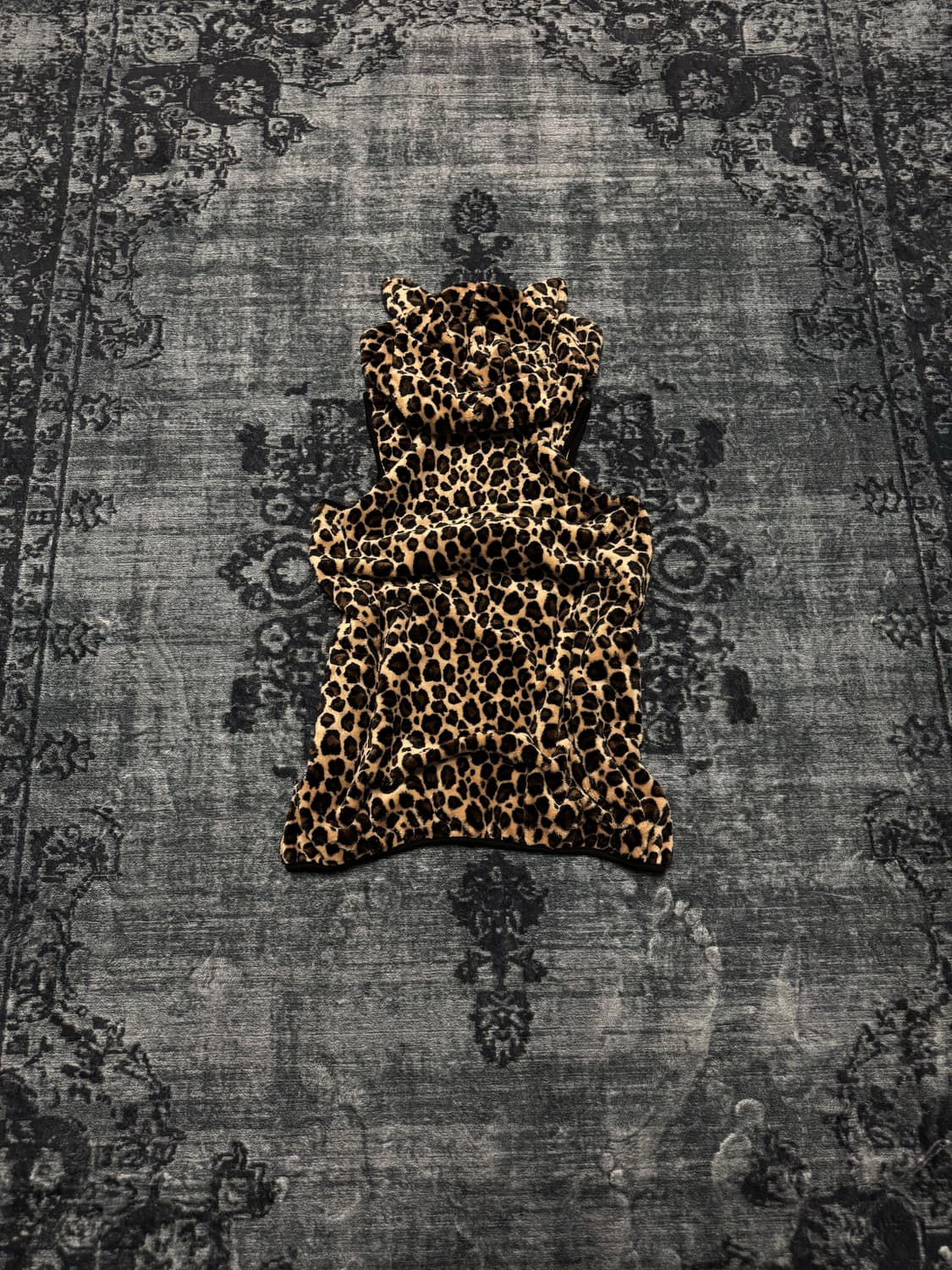 Algonquins 00s cat ear leopard fur hoodi 상품이미지6