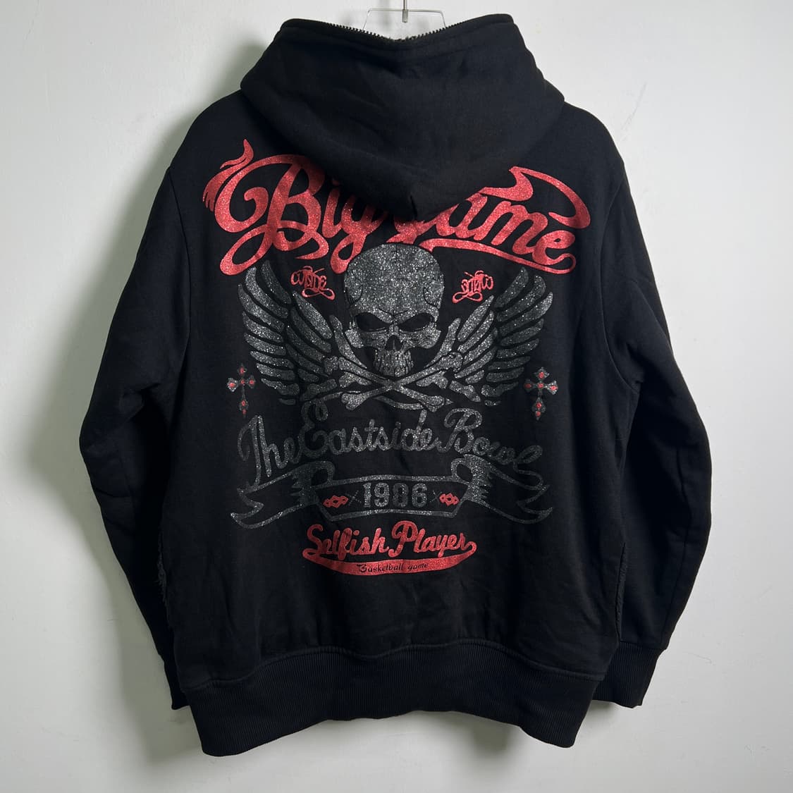 클래시 어헤드 펑크 패치 블랙 퍼 후드집업 L 상품이미지6