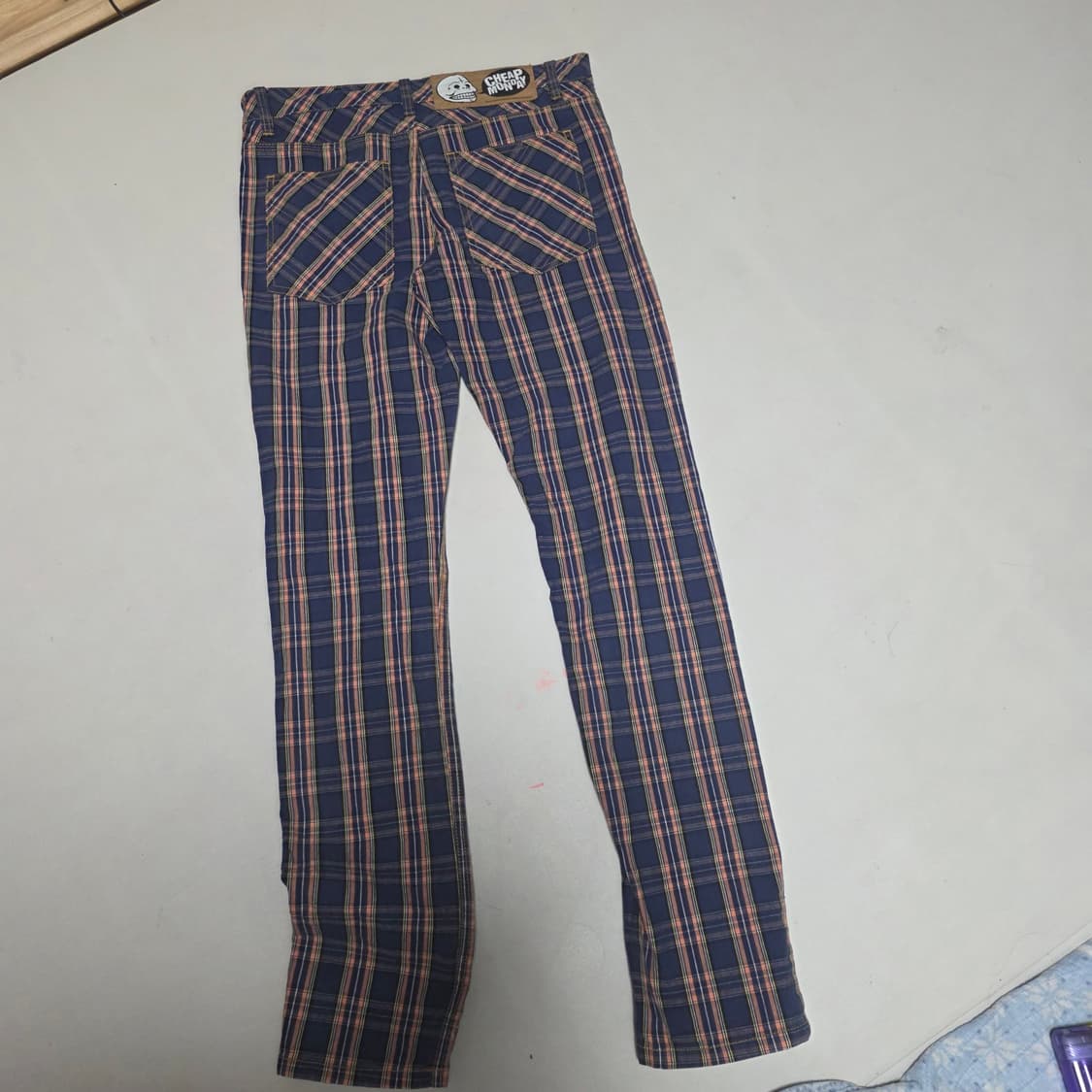칩먼데이 슬림핏 스키니 체크 팬츠 상품이미지2